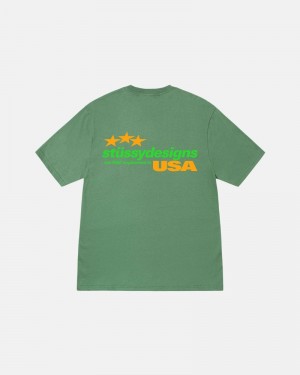 Stüssy Designs USA T-shirts Herren Grün | ZSAGE-8756