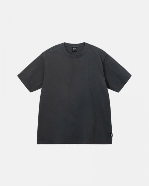 Stüssy Heavyweight Pigment Dyed Crew T-shirts Herren Schwarz | PLDSR-8651